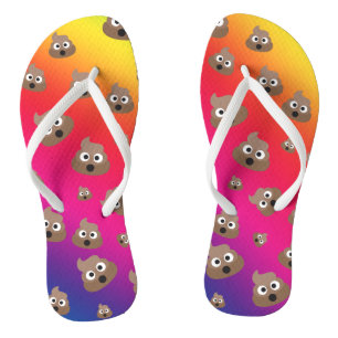 Cute Rainbow Poop Emoji Pattern Flip Flops