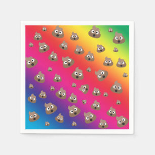 Cute Rainbow Poop Emoji Pattern Napkin