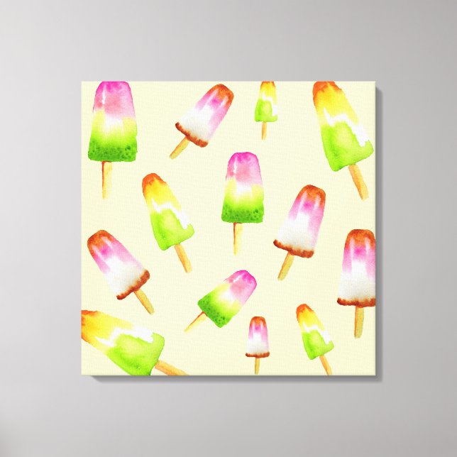 Cute rainbow popsicles watercolor decor (Front)
