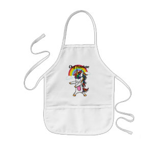 Cute Rainbow Pretty Dancing Unicorn Kids Apron