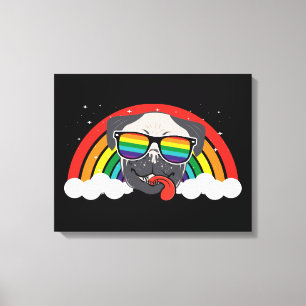 Cute Rainbow Pug Canvas Print