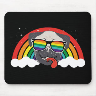 Cute Rainbow Pug Mouse Mat