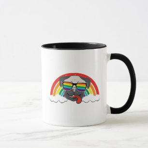 Cute Rainbow Pug Mug