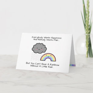 Cute Rainbow Rain Cloud Happiness Quote Card