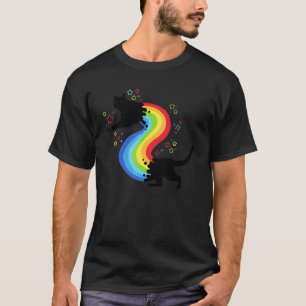 Cute Rainbow Retro Cat  Colourful Kitten Vintage O T-Shirt
