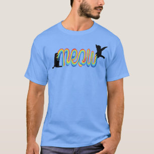 Cute Rainbow Retro Cat Lover Colorful Kitten Vinta T-Shirt
