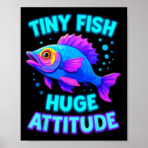 Cute Rainbow Scale Fish Kawaii Cartoon Ocean Kids  Poster