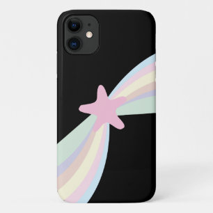 Cute Rainbow Shooting Star Black iPhone 11 Case