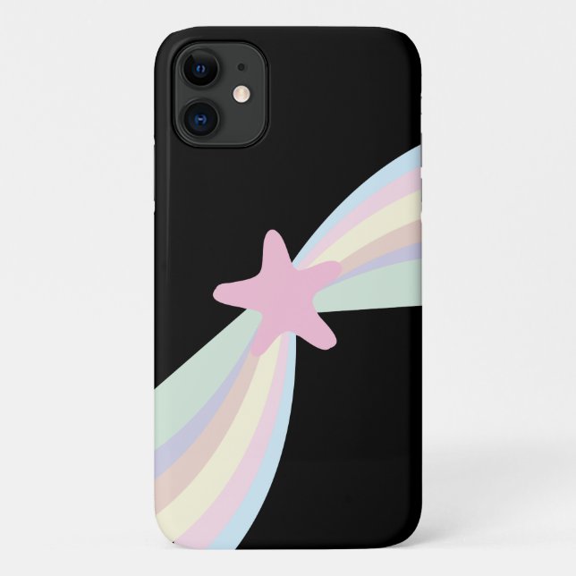 Cute Rainbow Shooting Star Black Case-Mate iPhone Case (Back)