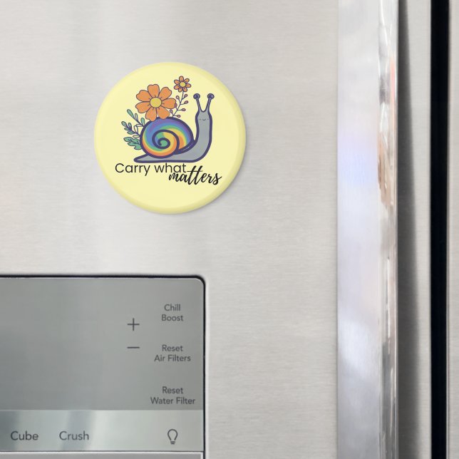Cute Rainbow Snail Magnet, Retro, Kitchen Decor Magnet (In Situ (Fridge))