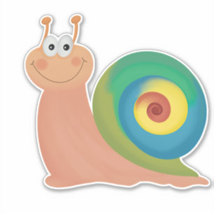 Cute rainbow snail vinyl sticker