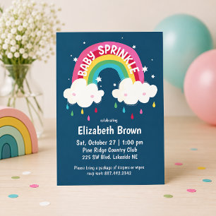 Cute Rainbow Sprinkle Baby Shower Invitation