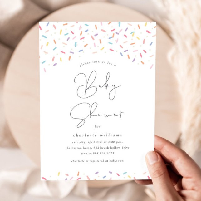 Cute Rainbow Sprinkles Baby Shower Invitation (Cute rainbow sprinkles baby shower invitations.)