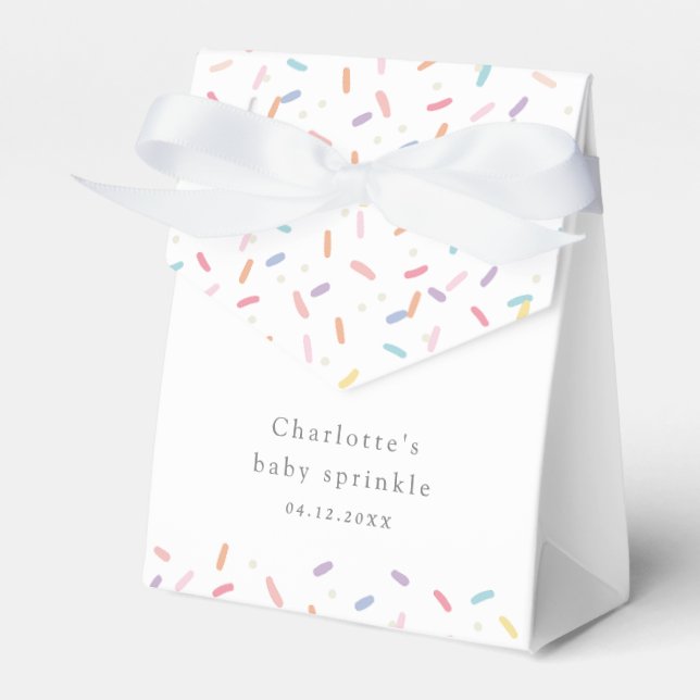 Cute Rainbow Sprinkles Baby Sprinkle Shower Favour Box (Front Side)