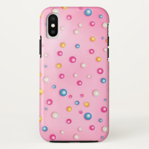 Cute Rainbow Sprinkles Pink Blue Girly Sweet iPhone X Case