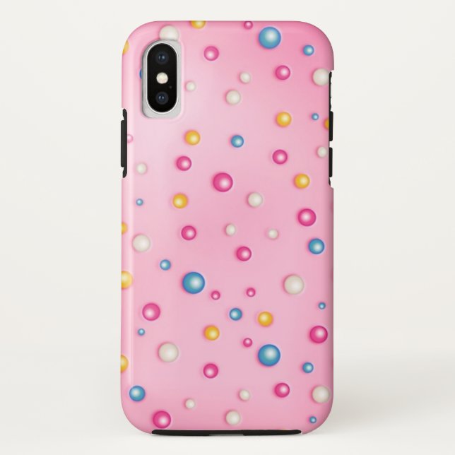 Cute Rainbow Sprinkles Pink Blue Girly Sweet Case-Mate iPhone Case (Back)