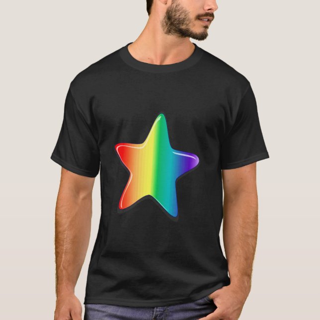 Cute Rainbow Star T-Shirt (Front)