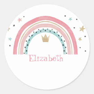 Cute Rainbow Stars Classic Round Sticker