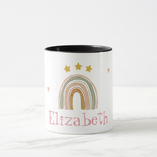 Cute Rainbow Stars Hearts  Mug (Center)