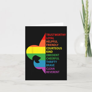 Cute Rainbow Style Scouting Law Card