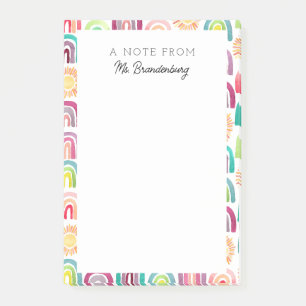 Cute Rainbow Teacher Classroom Back to School Post-it Notes