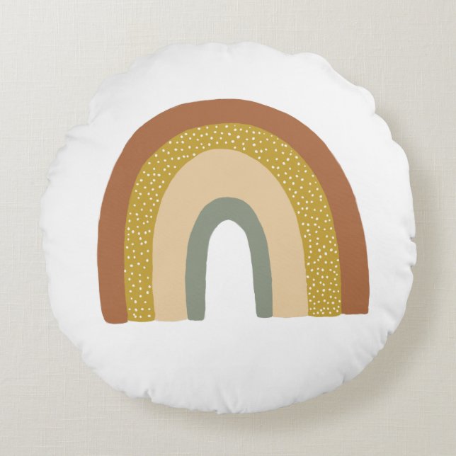 Cute rainbow terracota baby round pillow (Front)