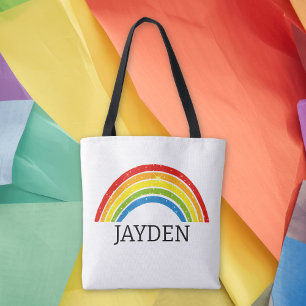 Cute Rainbow Themed Personalised Tote Bag