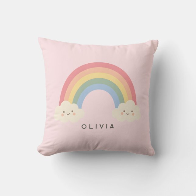 Cute Rainbow Throw Pillow  (Front)
