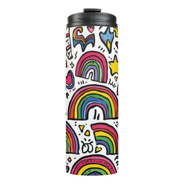 Cute Rainbow Tumbler – Colourful Drinkware  (Front)