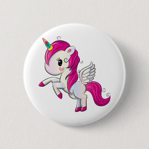 Cute rainbow unicorn 6 cm round badge