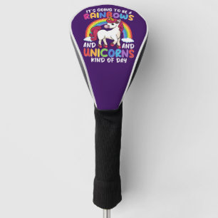 Cute Rainbow Unicorn Cool Birthday Present Funny Golf Head Cover