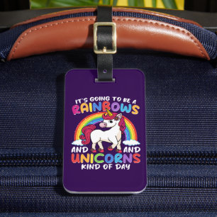 Cute Rainbow Unicorn Cool Birthday Present Funny Luggage Tag