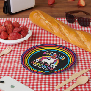 Cute Rainbow Unicorn Cool Birthday Present Funny Paper Plate