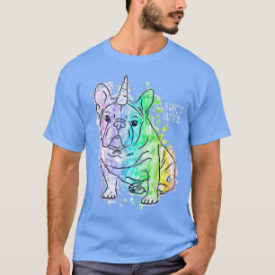 Cute Rainbow Unicorn French Bulldog Frenchie Dog G T-Shirt