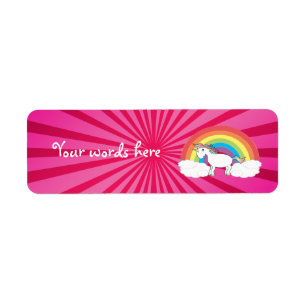 Cute rainbow unicorn label