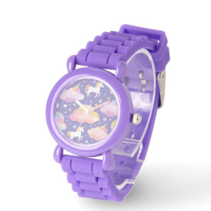 Cute rainbow unicorn magical girly birthday kids watch