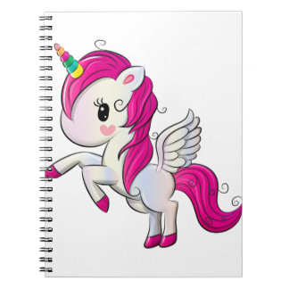 Cute rainbow unicorn notebook