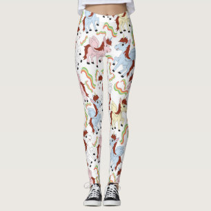 Cute Rainbow Unicorn Party  Leggings