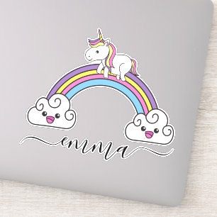 Cute Rainbow Unicorn Personalised Name