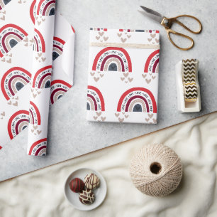 Cute Rainbow valentine's day Wrapping Paper