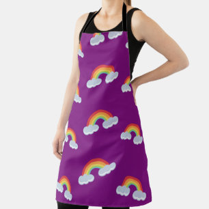 Cute Rainbow with Clouds Pattern Apron