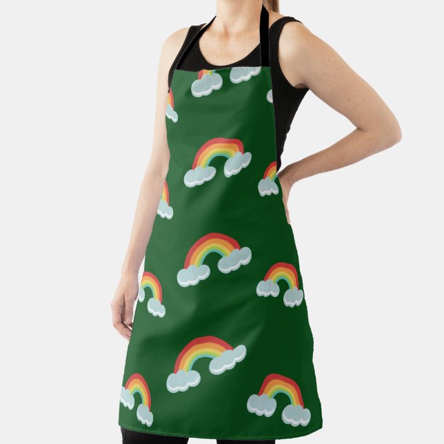 Cute Rainbow with Clouds Pattern Apron (Insitu)