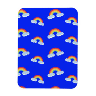 Cute Rainbow with Clouds Pattern Magnet