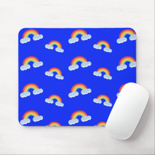 Cute Rainbow with Clouds Pattern Mouse Mat