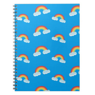 Cute Rainbow with Clouds Pattern Notebook