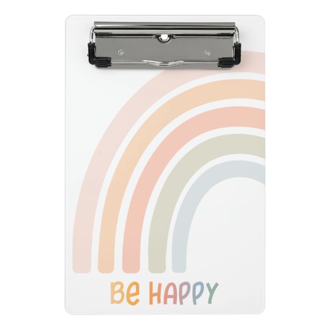 Cute Rainbow With Flowers Girls Mini Clipboard (Front)