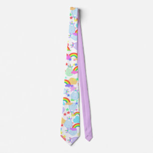 Cute Rainbows And Unicorns Fun Tie