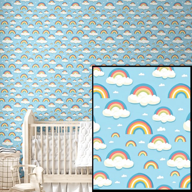 Cute Rainbows & Clouds on Blue Sky  Wallpaper (Creator Uploaded)