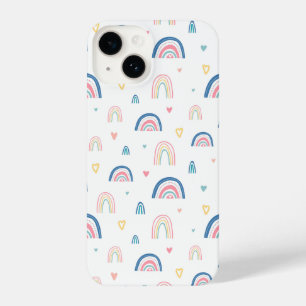Cute Rainbows & Hearts Pattern iPhone 14 Case