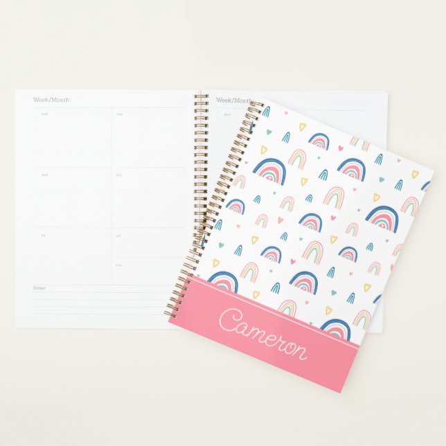 Cute Rainbows & Hearts Pattern Planner (Display)